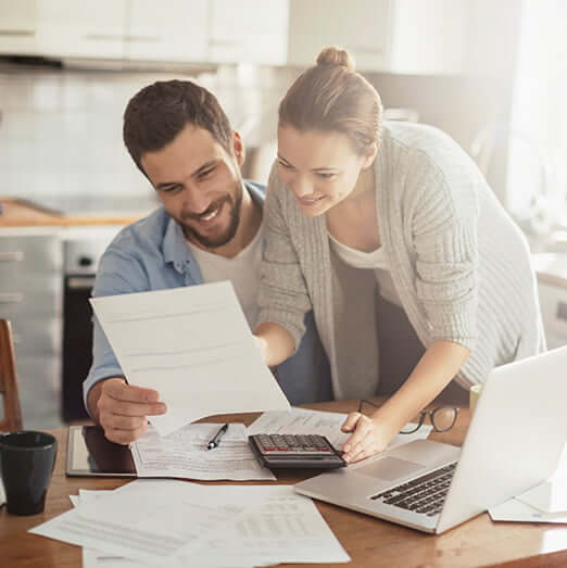 couple looking at paperwork together