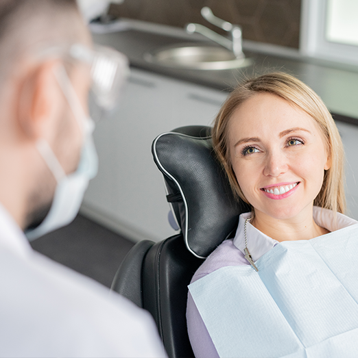 happy woman at the dentist